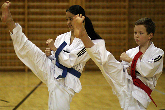 Leonie Günther (l.) und Leon Rixen (r.) sind nur einige der Landesmeister von bushido Bordesholm.
